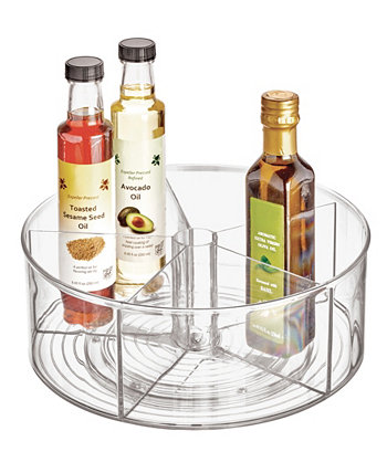 Linus 11.5" Divided Rotating Turntable Organizer, Clear IDesign