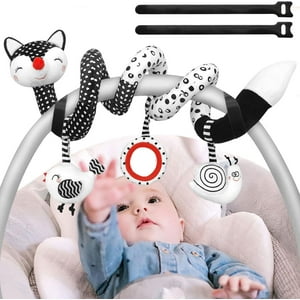 INvench Baby Toys for 0-6 Months, Stroller Toys Stretch & Spiral Car Seat Toys, Rattle Sensory Toys for Crib Mobile,Baby Gifts INvench