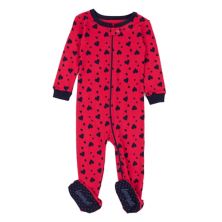 Leveret Kids Footed Cotton Pajama Navy Hearts 3 Year Leveret