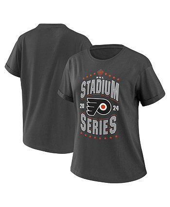 Женская темно-серая футболка бойфренда Philadelphia Flyers 2024 NHL Stadium Series WEAR by Erin Andrews