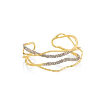 Solanales 14K-Gold-Plated &amp; Crystal Cuff Alexis Bittar
