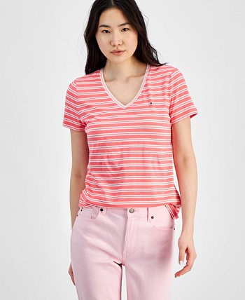 Женская футболка с короткими рукавами в двойную полоску Tommy Hilfiger