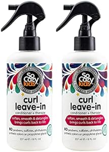 So Cozy Curl Leave In Conditioner Spray - Kids Hair Detangler Spray & Leave-In Conditioner for Curly Hair Paraben-Free & Detangler Spray for Kids Tangle-Free Curls, 5.2 fl Oz, Packaging may vary SO COZY