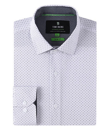 Мужская эластичная классическая рубашка на пуговицах с геометрическим рисунком Tom Baine