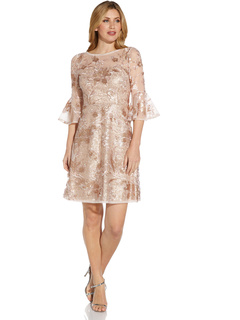 Embroidered Sequin Cocktail Dress Adrianna Papell
