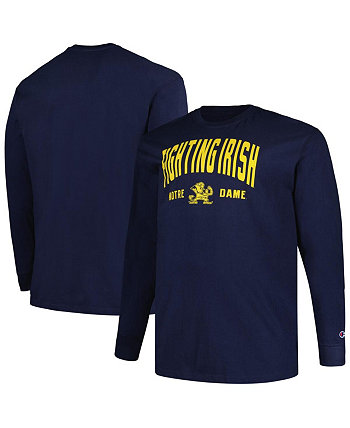 Мужская темно-синяя футболка с длинными рукавами Notre Dame Fighting Irish Big and Tall Arch Champion