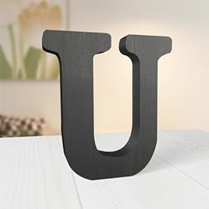 6 Inch Rustic Black Wood Letters Unfinished Wood Letters for Wall Decorative Black Retro Standing Letters Sign Board Decoration for Craft Home Party Projects (&) Woodounai