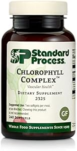 Standard Process Chlorophyll Complex - Immune Support, Antioxidant Activity, Skin Health and Hair Health Support with Vitamin A, Sunflower Lecithin, Buckwheat, Spanish Moss, and More - 60 Softgels Standard Process Inc.