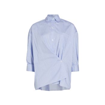 Earl Asymmetric Stripe Cotton Shirt TWP