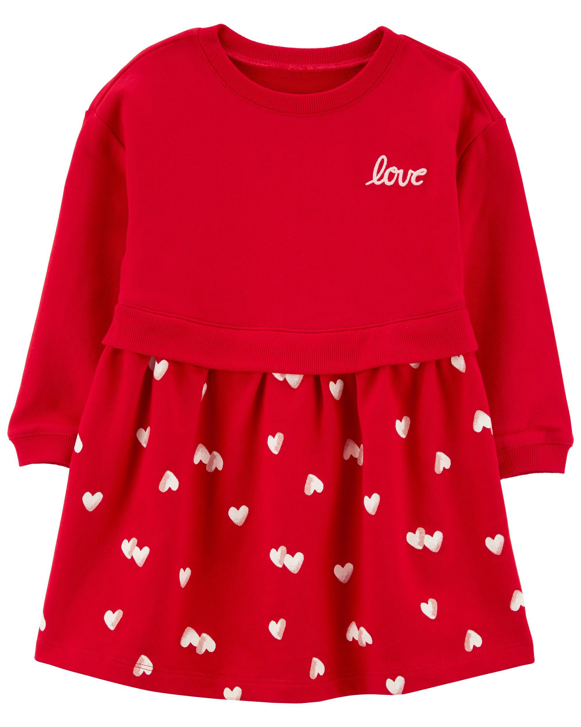Платье из френч терри для малышей Love Hearts Carter's