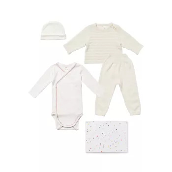 ​Baby's 4-Piece Essentials Beanie, Bodysuit &amp; Knit Gift Set Oso & Me