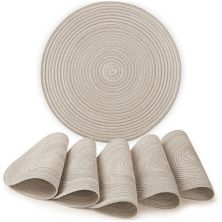 Плетеные круглые салфетки - набор из 6 шт. Zulay