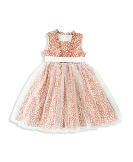 Little Girl's &amp; Girl's Charlotte Tulle Floral-Print Fit-&amp;-Flare Dress Joe-Ella