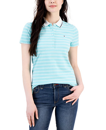 Женская полосатая рубашка-поло с коротким рукавом Tommy Hilfiger