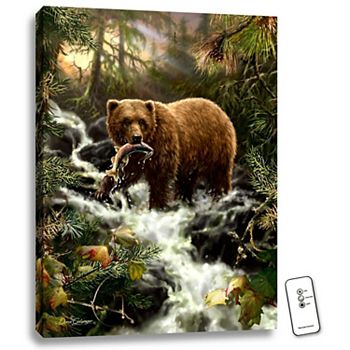 LED-картина для стены "Grizzly Gorge" 61 x 46 см, в коричневых и зелёных оттенках, с дистанционным управлением Glow Decor