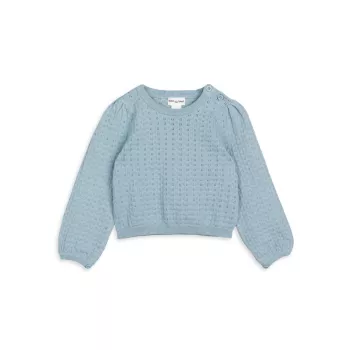 Для маленьких девочек, для маленьких девочек и для маленьких девочек; Хлопковый вязаный свитер в стиле пуантелл для девочек Miles the Label