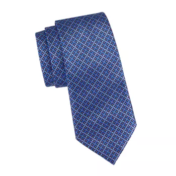Шелковый галстук с геометрическим принтом Zegna