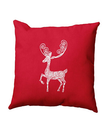 16-дюймовая красная декоративная рождественская подушка E by Design