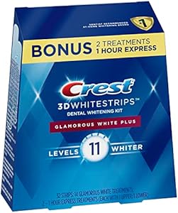 Crest 3D Whitestrips Glamorous White, 3D White, Teeth Whitening Strip Kit, 32 Strips (16 Count Pack) - Crest Teeth Whitening Strips, Teeth Whitening Kit - Packaging May Vary Crest