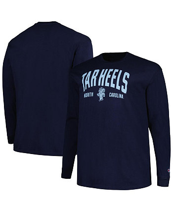 Мужская темно-синяя футболка с длинными рукавами и большой аркой North Carolina Tar Heels Champion