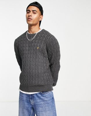 Серый вязаный свитер Farah Ludwig Farah
