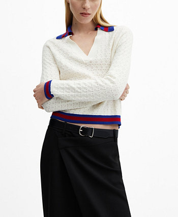 Women's Knitted Polo Neck Sweater MANGO