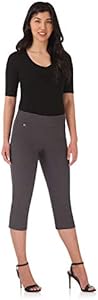 Rekucci Women's Straight Leg Comfort Capri w/Tummy Control and Secret Pocket Rekucci