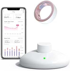 femometer Ring for Fertility and Ovulation Monitor Tracking - Size First with femometer Sizing Kit - App Auto-Sync - Period & BBT Tracker - Sleep Analysis for Women - Rechargeable & Waterproof Size 8 Femometer