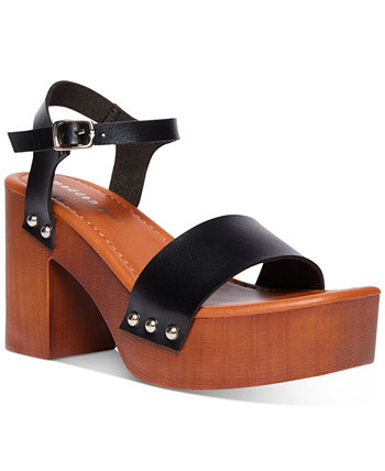 Dani Two-Piece Wooden Platform Sandals Madden Girl
