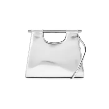 Кожаная сумка-трапеция Mini Mar с эффектом металлик STAUD
