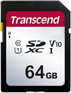 Transcend 64GB Memory Card, Compatible with Nikon COOLPIX B500 Digital Camera - SDXC UHS-I Memory Card - Class 10, U1, 100MB/s, 300 Series Transcend