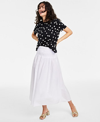 Женская футболка с круглым вырезом со сборками, созданная для Macy's On 34th