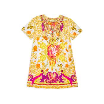 Маленькая девочка &amp;amp; Платье-футболка в стиле барокко с ракушками для девочек Camilla