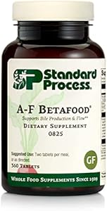 Standard Process Inc. A-F Betafood - Gluten-Free Liver Support, Cholesterol Metabolism, and Gallbladder Support Supplement with Vitamin A, Iodine, Vitamin B6-180 Tablets Standard Process Inc.