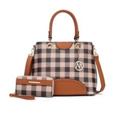 MKF Collection Gabriella Checkers Vegan Leather Handbag with Wallet by Mia K MKF Collection