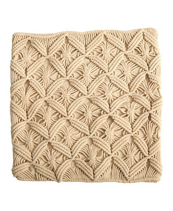 Декоративная наволочка для подушки Boho Diamond Woven Macrame, 18 дюймов NEARLY NATURAL