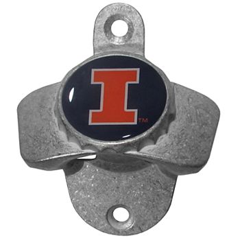 Настенный открыватель для бутылок Illinois Fighting Illini из цинкового сплава, легкий в использовании, 7 см x 24,7 см x 7 см Siskiyou