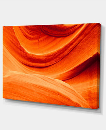 Печать на холсте с оранжевой стеной Designart Antelope Canyon - 32 "X 16" Design Art