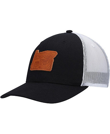 Мужская черная кожаная кепка Trucker Snapback с аппликацией штата Орегон Local Crowns