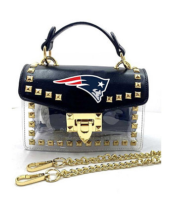 Женская прозрачная сумка через плечо New England Patriots с заклепками Cuce