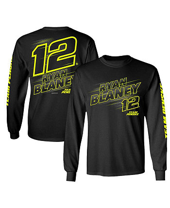 Мужская черная футболка с длинным рукавом Ryan Blaney Lifestyle Team Penske