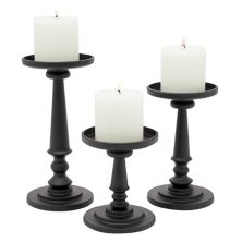 Set of 3 Farmhouse Matte Black Candle Holder for Pillar Candles, Home, Kitchen, Metal Table Decor (3 Sizes) Farmlyn Creek