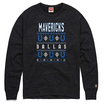 Unisex Homage Charcoal Dallas Mavericks Holiday Raglan Pullover Sweatshirt Homage