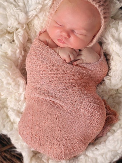 для новорождённых Одеяло для фотографий однотонный с запахом унисекс SHEIN