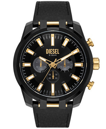 Мужские часы с черным кожаным ремешком, 51 мм Diesel