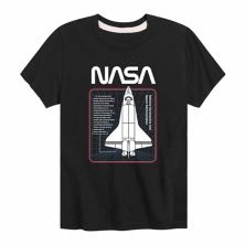 Футболка NASA Shuttle с изображением космоса для мальчиков 8–20 лет NASA