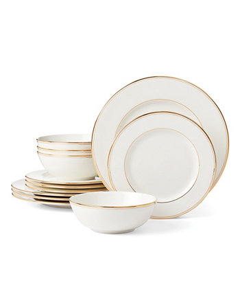 Federal Gold 12-Piece Dinnerware Set, Service for 4 Lenox