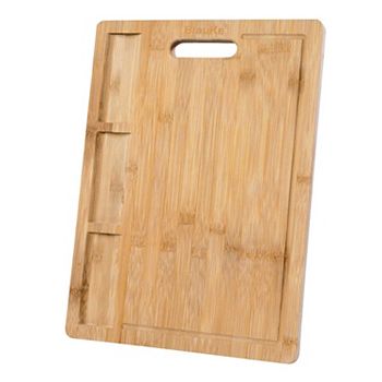 XL Wooden Cutting Board - Wood Cutting Board - Wood Serving Tray with Juice Groove and Compartments Blauke