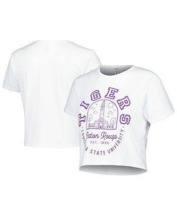 Женская белая укороченная футболка LSU Tigers Local Crop ZooZatz
