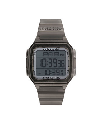 Часы унисекс Gmt Digital One Gmt с серым полимерным ремешком, 47 мм Adidas